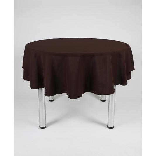 Dark Brown Plain Round Tablecloth - Extra Wide