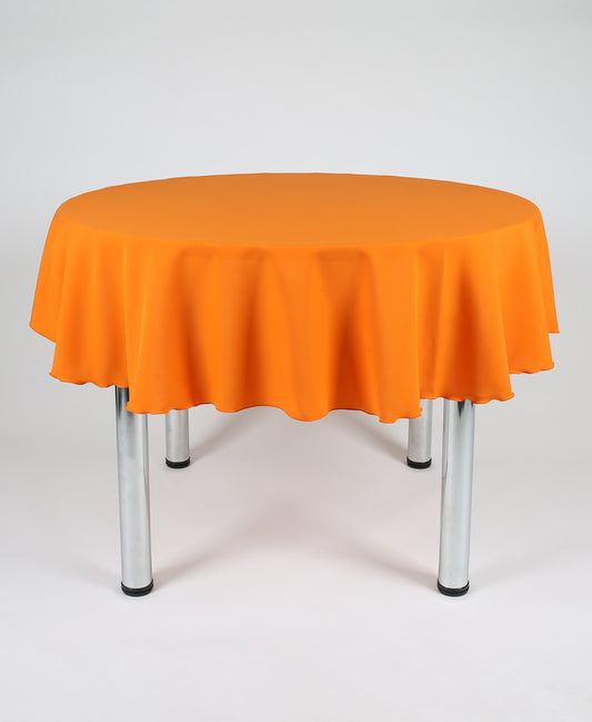 Orange Plain Round Tablecloth