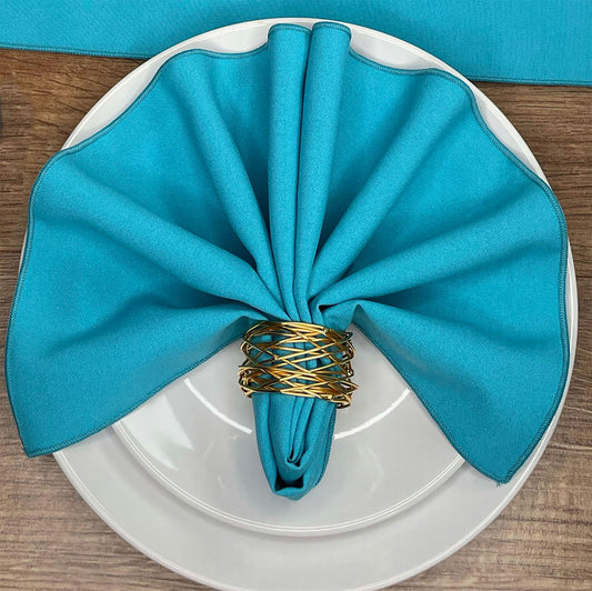 Peacock Blue Plain Fabric Napkin