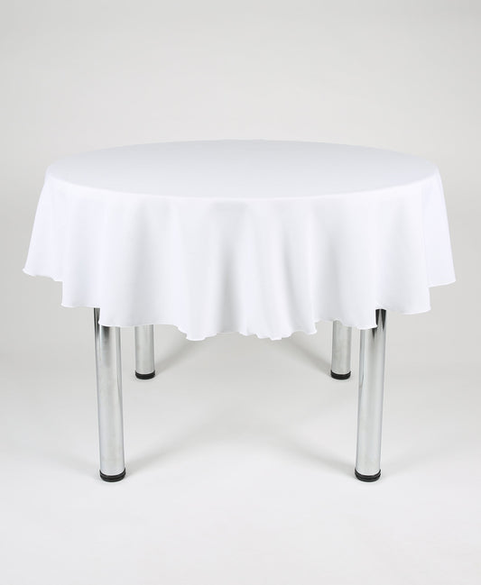 White Plain Round Tablecloth