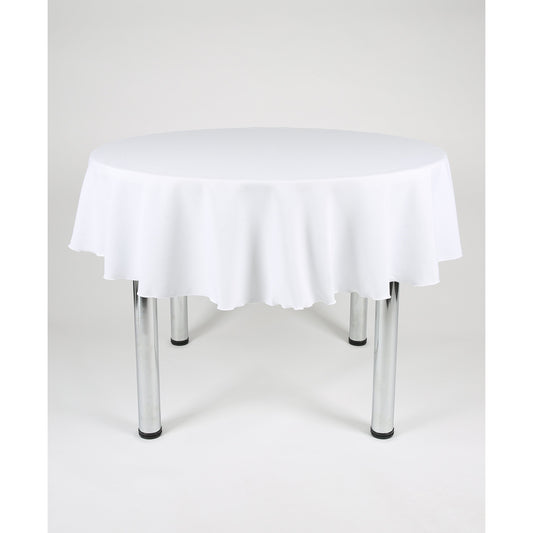 White Round Tablecloth - Extra Wide Suitable for weddings, parties, christenings