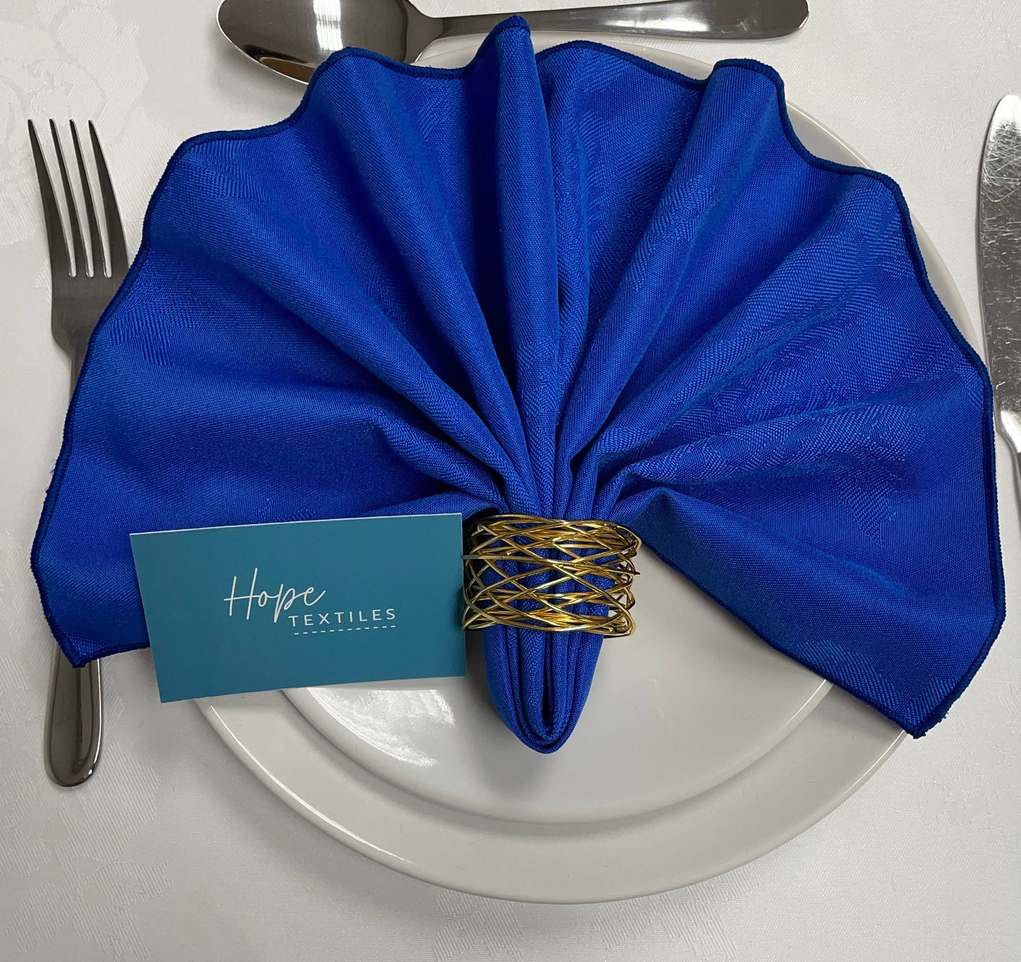 Royal Blue Damask Rose Napkin