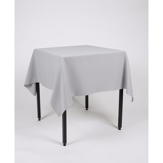Silver Light Grey Plain Square Tablecloth- Extra Wide