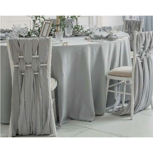 Silver Plain Round Tablecloth - Extra Wide Suitable for weddings, parties, christenings